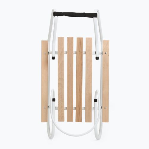 Kovové sáňky HUMBAKA with backrest and footrests white