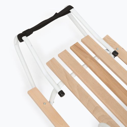 Kovové sáňky HUMBAKA with backrest and footrests white