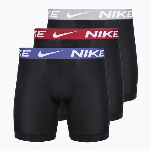 Pánské boxerky Nike Essential Micro 3 pairs black/sapphire/wolf grey/team crimson