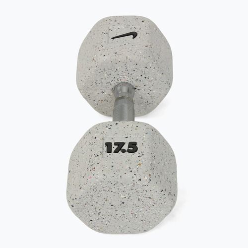 Pogumovaná činka Nike Strength Grind Hex Dumbbell 17,5 kg wolf grey