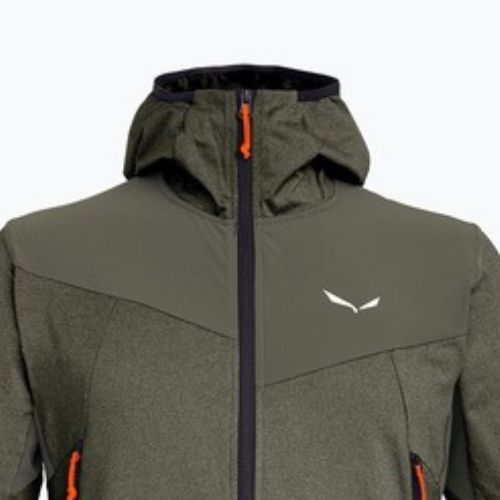 Pánská trekingová mikina Salewa Agner Hybrid PL/DST FZ Hoody faded green melange/0910