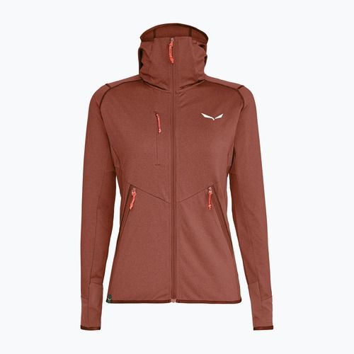 Dámská trekingová mikina Salewa Agner Hybrid PL/DST FZ Hoody etruscan red melange