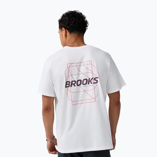 Pánské běžecké tričko Brooks Graphic white/burgundy blaze/cosmic