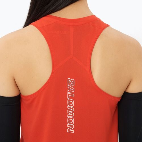 Dámské běžecké tričko Salomon Sense Aero Short Tank fiery red