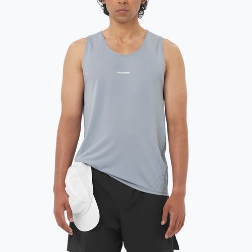 Pánské běžecké tričko Salomon Sense Aero Singlet GFX trade winds