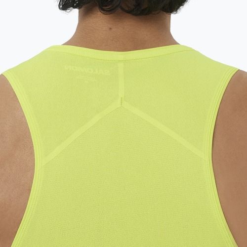 Pánské běžecké tričko Salomon Sense Aero Singlet GFX acid lime