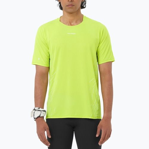 Pánské běžecké tričko Salomon Sense Aero SS Tee GFX acid lime
