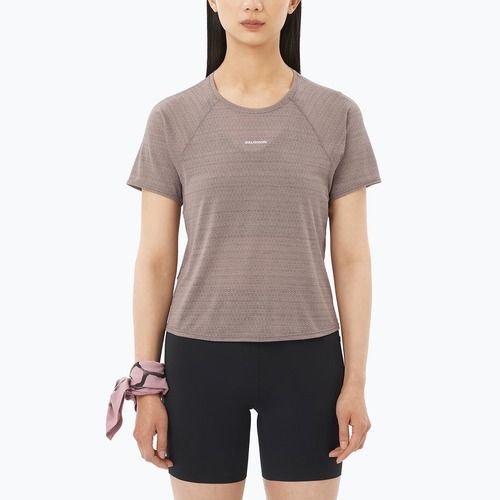 Dámské běžecké tričko Salomon Shakeout Air Cropp iron