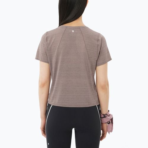 Dámské běžecké tričko Salomon Shakeout Air Cropp iron