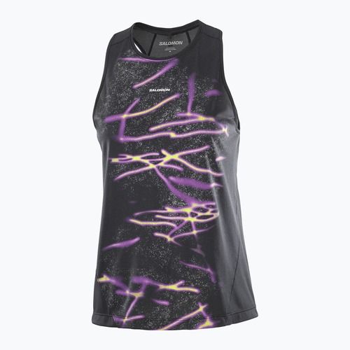 Dámské běžecké tričko Salomon Shakeout Core Tank GFX deep black
