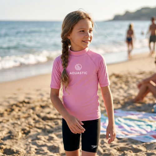 Dětské tričko AQUASTIC Rimos UV 50+ UPF pink