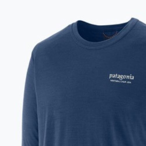 Pánské tričko Longsleeve Patagonia Cap Cool Merino Blend Graphic heritage header/clement blue