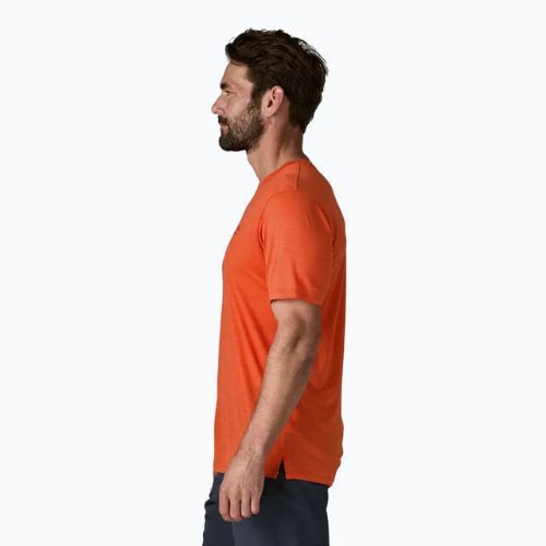 Pánské tričko Patagonia Cap Cool Merino Blend Graphic Shirt heritage header/coal orange