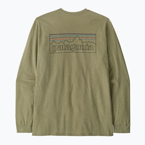 Pánské tričko Longsleeve Patagonia P-6 Logo Responsibili p-6 outline/gumtree green