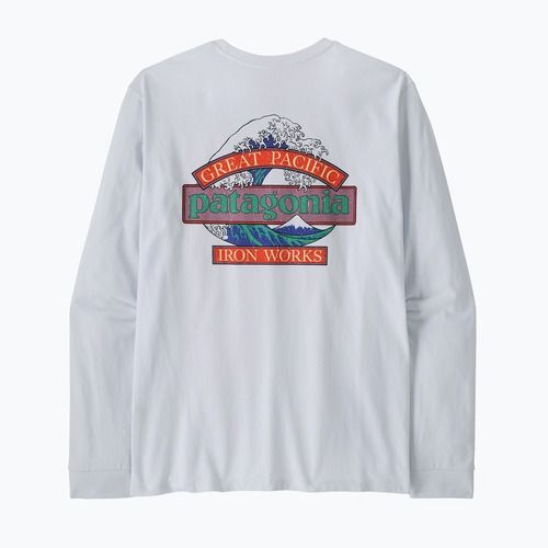 Pánské trekingové tričko Longsleeve Patagonia Great Waves Responsibili Tee white