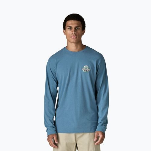 Pánské trekingové tričko Longsleeve Patagonia Great Waves Responsibili Tee shore blue