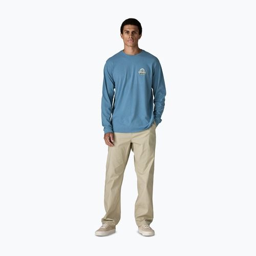Pánské trekingové tričko Longsleeve Patagonia Great Waves Responsibili Tee shore blue