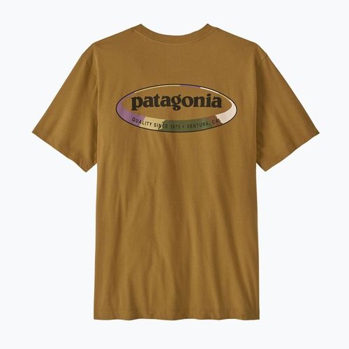 Pánské tričko Patagonia '95 Oval Logo bobcat brown/sunshine