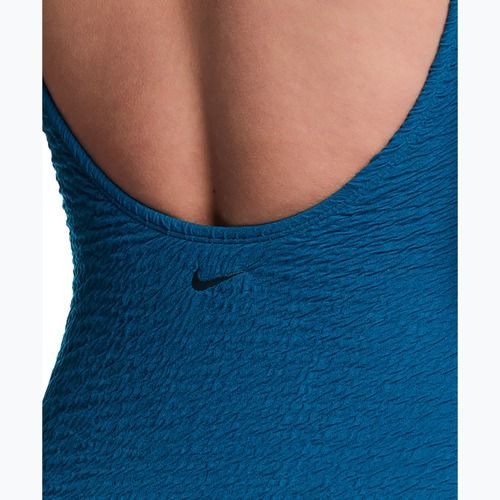 Dámské jednodílné plavky Nike Shoreline Pucker Scoop Neck black