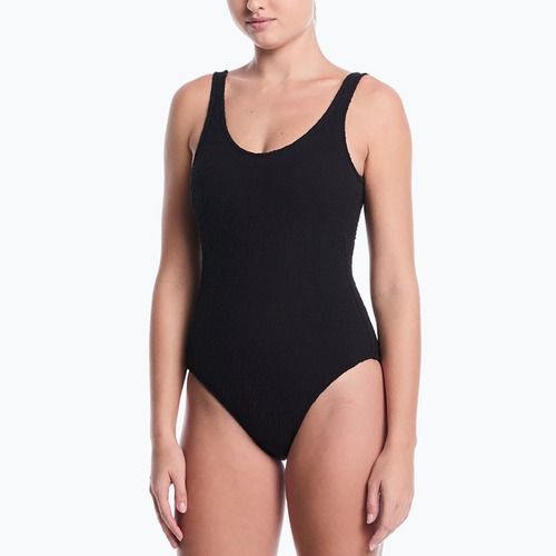 Dámské jednodílné plavky Nike Shoreline Pucker Scoop Neck black