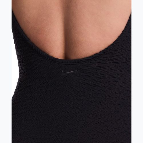 Dámské jednodílné plavky Nike Shoreline Pucker Scoop Neck black