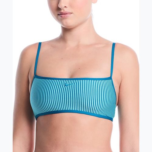 Horní díl plavek Nike Ripple Texture Bralette Classic Bikini bleached turquoise