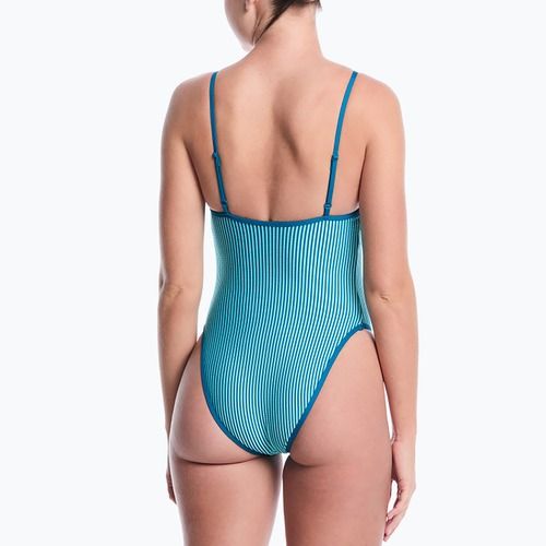 Dámské jednodílné plavky Nike Ocean Bound Ripple Texture Square Neck bleached turquoise