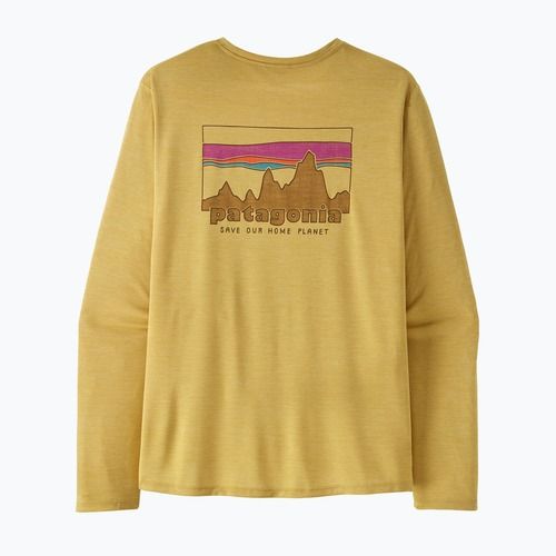 Pánské tričko Longsleeve Patagonia Capilene Cool Daily - '73 Skyline limestone yellow/light limestone yellow c-dye