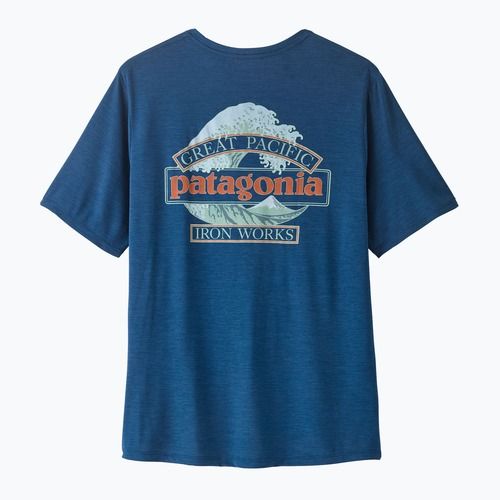 Pánské tričko Patagonia Capilene Cool Daily - Great Waves clement blue/light clement blue x-dye