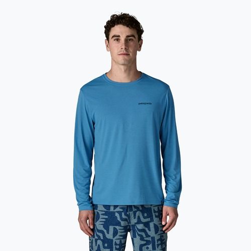 Pánské tričko Longsleeve Patagonia Capilene Cool Daily - Boardshort Logo shore blue/light shore blue x-dye