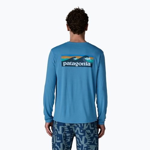 Pánské tričko Longsleeve Patagonia Capilene Cool Daily - Boardshort Logo shore blue/light shore blue x-dye
