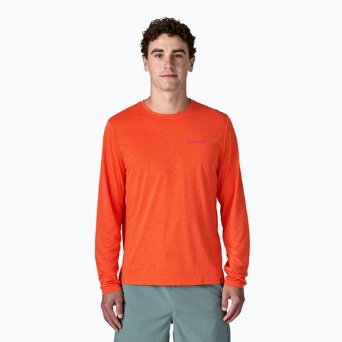 Pánské tričko Longsleeve Patagonia Capilene Cool Daily - Boardshort Logo orange peel/light orange peel x-dye