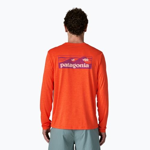Pánské tričko Longsleeve Patagonia Capilene Cool Daily - Boardshort Logo orange peel/light orange peel x-dye