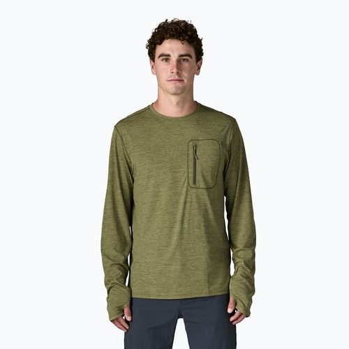 Pánské tričko Longsleeve Patagonia Capilene Cool Sun caper green/buckhorn green x-dye