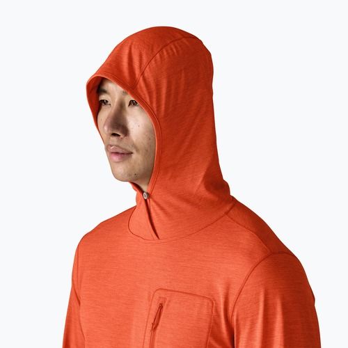 Pánská mikina Patagonia Capilene Cool Sun Hoody coal orange/light coal orange x-dye