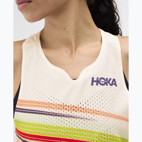Dámské běžecké tričko HOKA Race Day Singlet alabaster flare