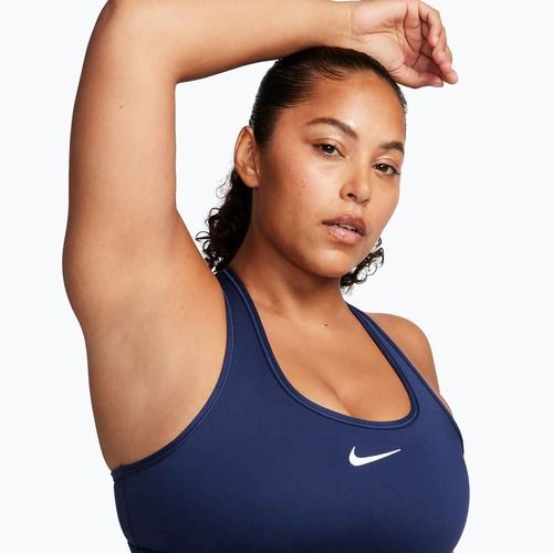 Tréninková podprsenka Nike Swoosh Medium Support midnight navy/white