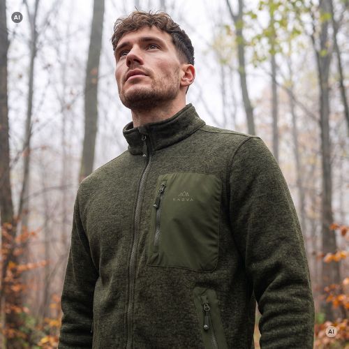 Bluza polarowa męska KADVA Wanderleaf zielony