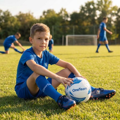 Dětská fotbalová sada OneTeam Precision Set tričko a šortky modrá