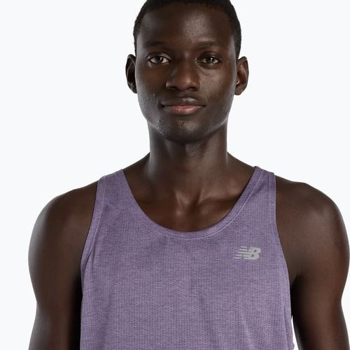 Pánské tričko New Balance Singlet Athletics candied violet heather