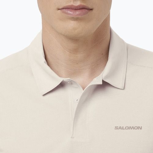 Pánské polo tričko Salomon Trackline Polo silver cloud