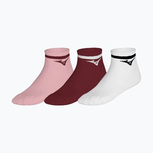 Ponožky Mizuno Training Mid With Line 3 pairs pinkesque/lava falls/white