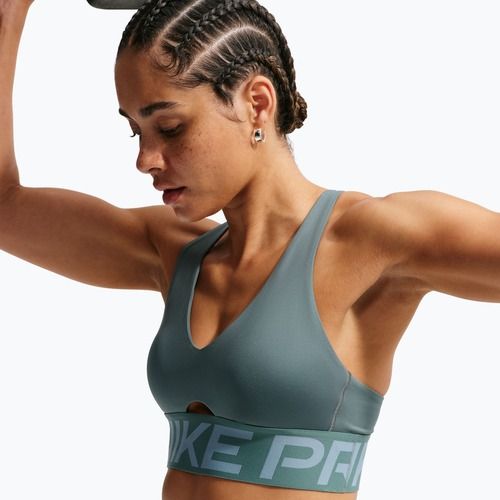 Tréninková podprsenka Nike Pro Sculpt Medium Support mineral slate/denim turquoise/white