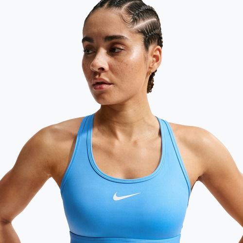 Tréninková podprsenka Nike Swoosh Medium Support university blue/white
