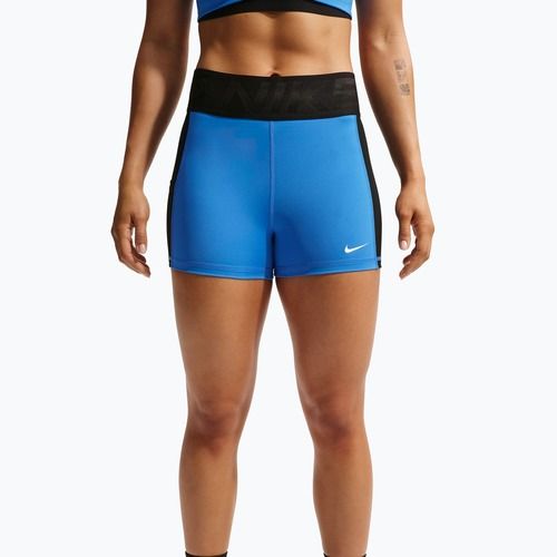 Dámské tréninkové šortky Nike Pro Sculpt Dri-Fit High-Waisted Biker 5" light photo blue/black/white
