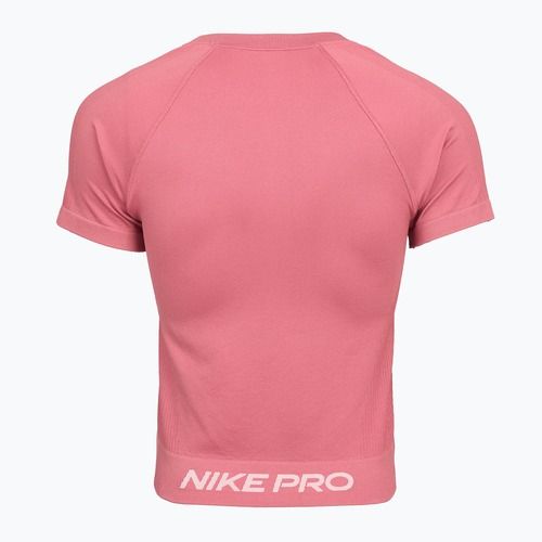 Dámské tréninkové tričko Nike Pro Seamless Dri-Fit peony/white
