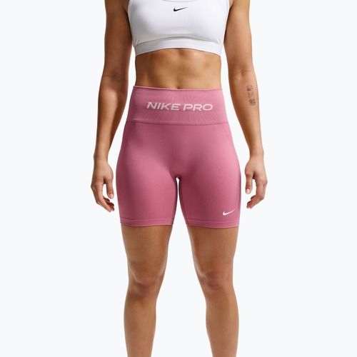 Dámské tréninkové šortky Nike Pro Seamless High Waisted Biker 5" peony/white
