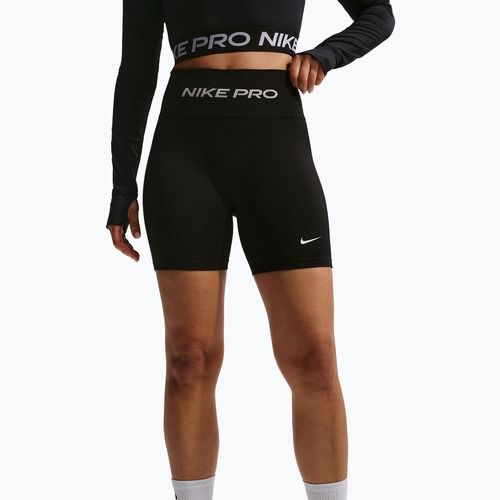 Dámské tréninkové šortky Nike Pro Seamless High Waisted Biker 5" black/white