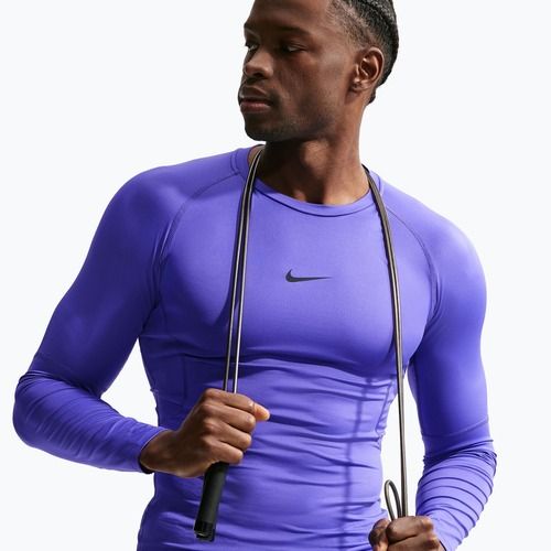 Pánské tréninkové tričko Longsleeve Nike Pro Dri-Fit Tight Fitness persian violet/black