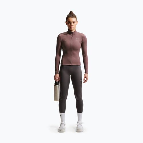 Dámská tréninková mikina Nike One Fitted Dri-Fit Full-Zip burgundy tattoo/white